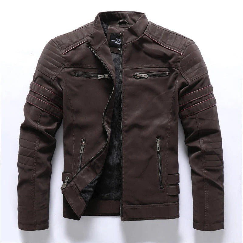 Men's Leather Biker Jacket