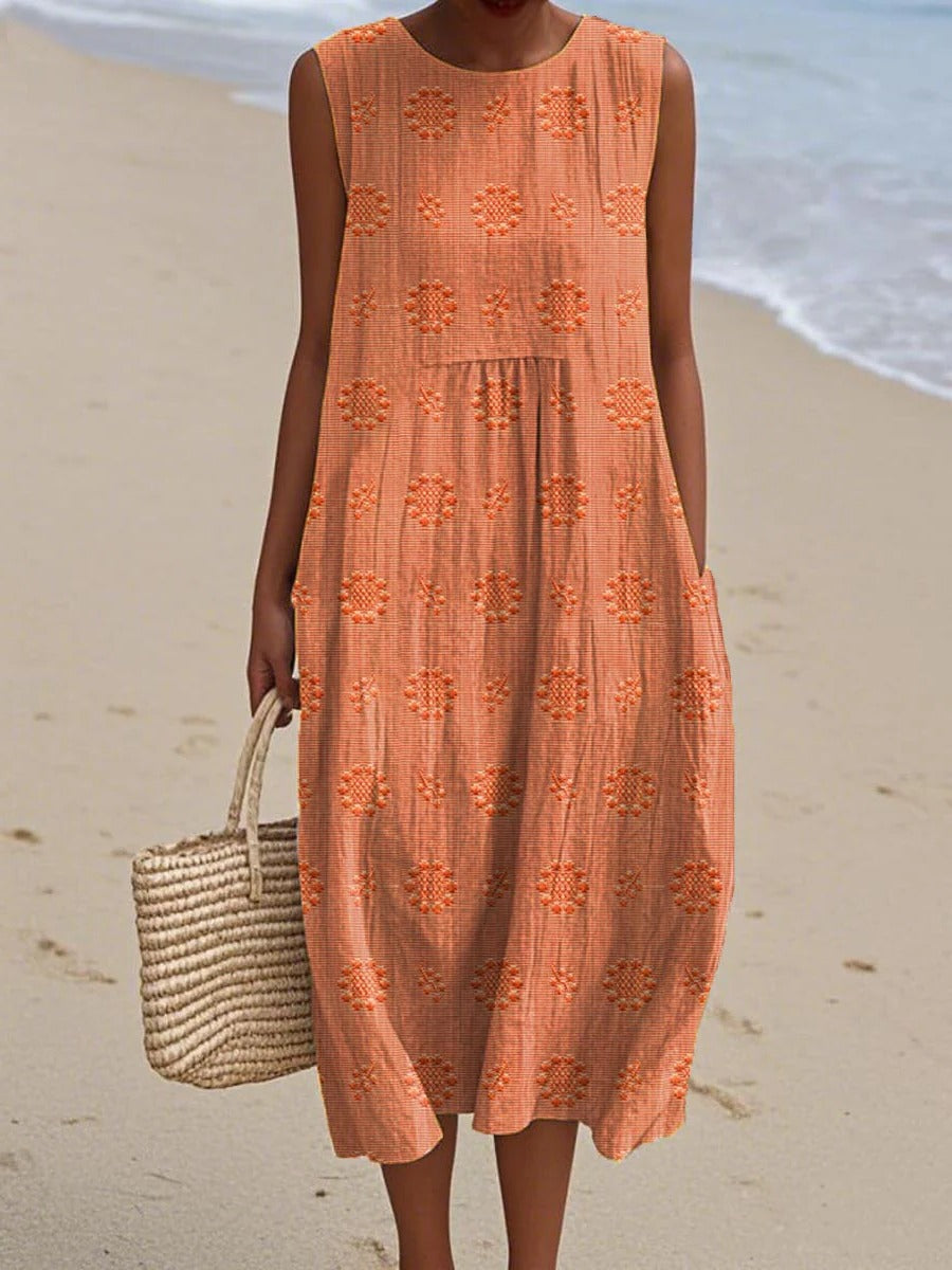 Women's Sleeveless Midi Summer Dress