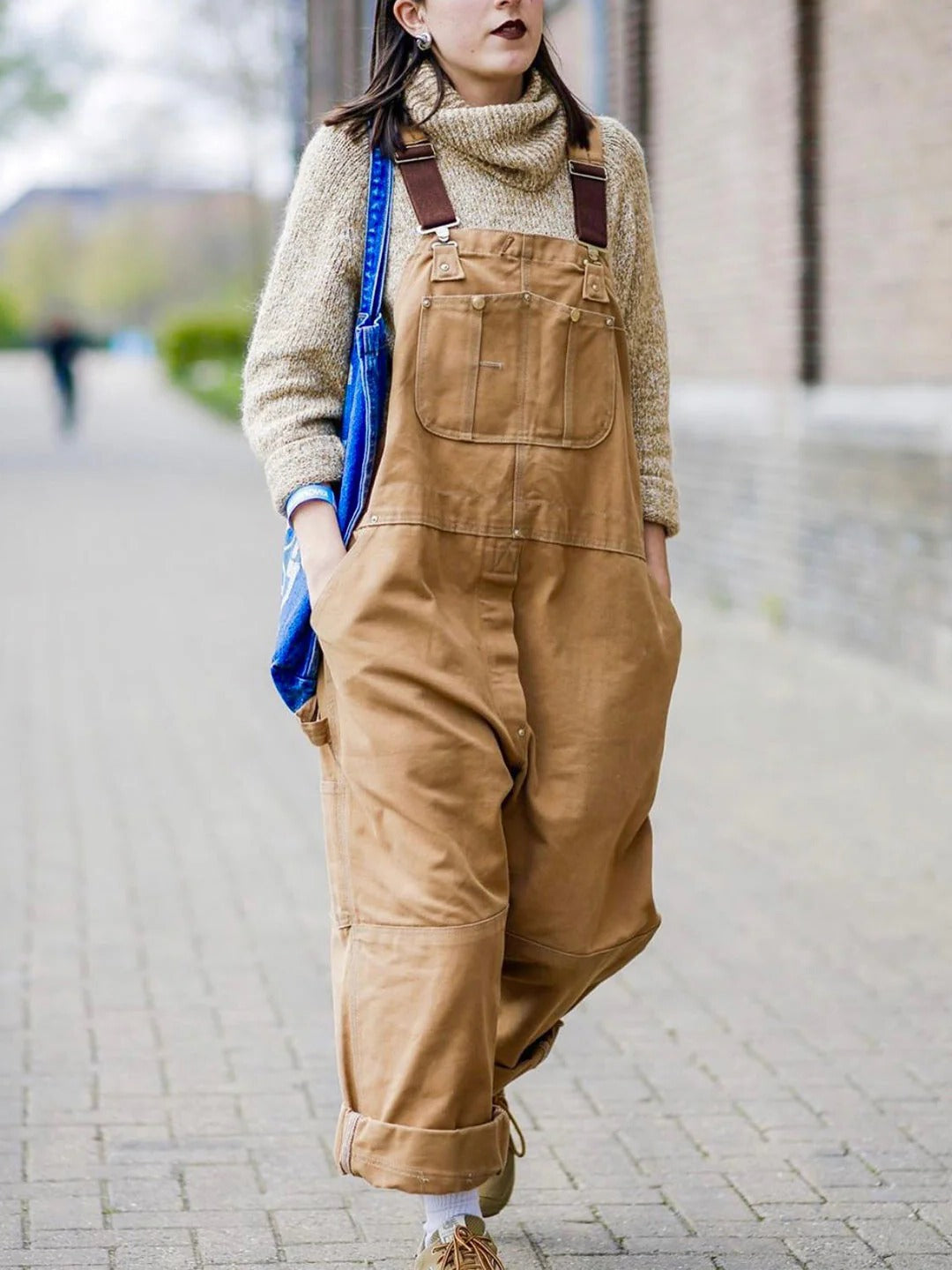 Women's Adjustable Strap Utility Bib Overalls