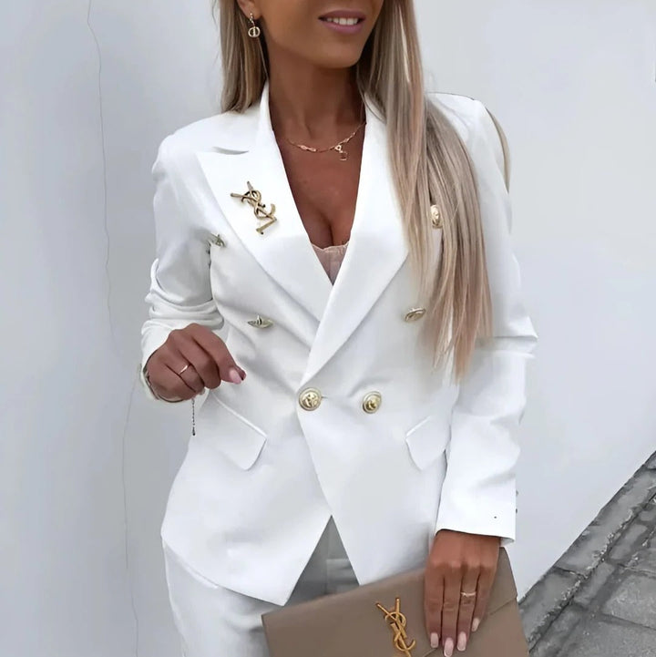Women's Blazer and Tailored Pants Outfit Set