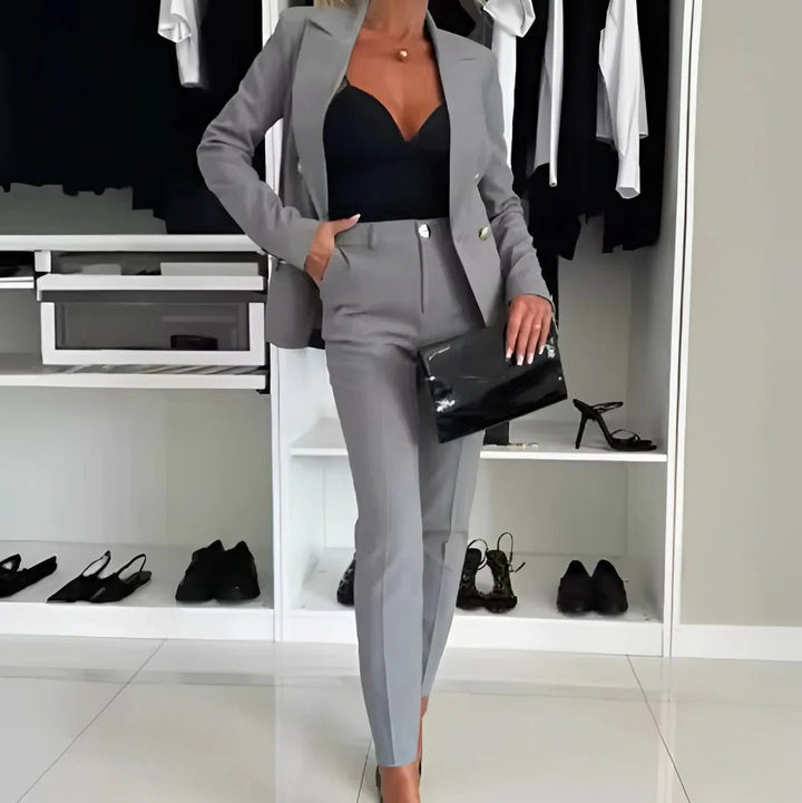 Women's Blazer and Tailored Pants Outfit Set