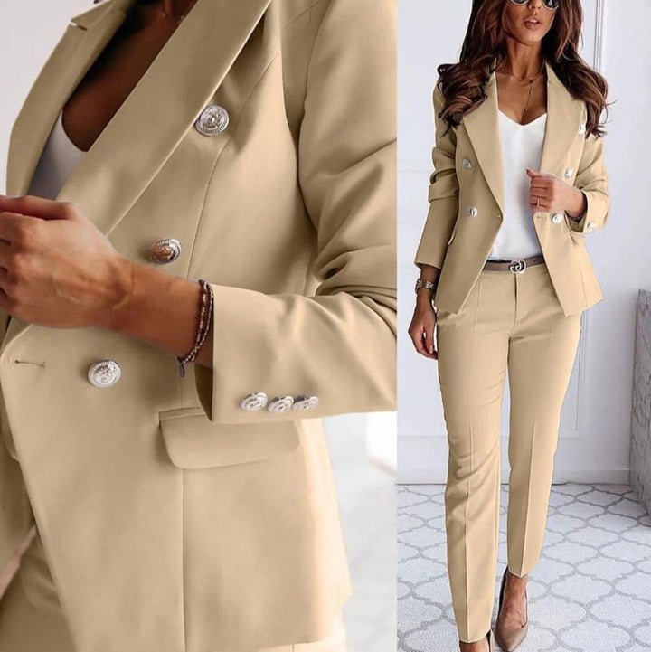 Women's Blazer and Tailored Pants Outfit Set