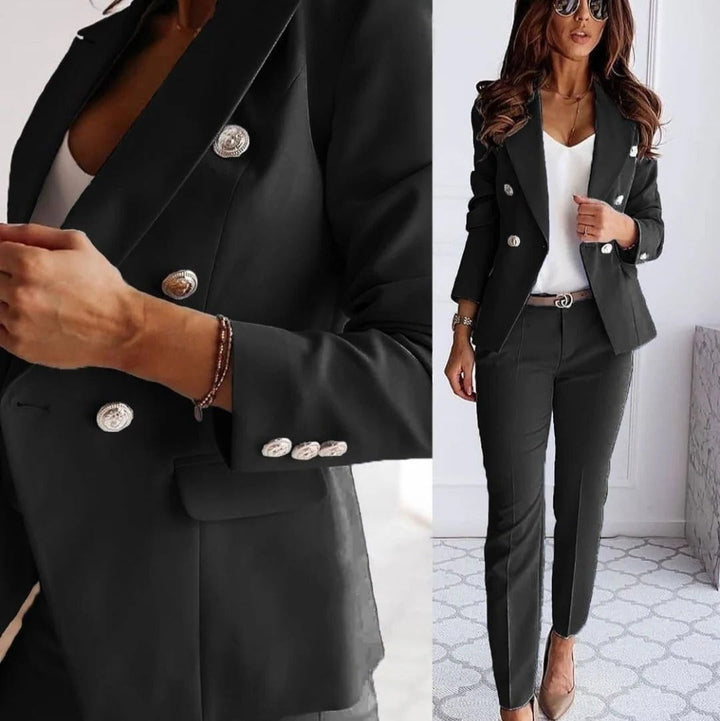 Women's Blazer and Tailored Pants Outfit Set