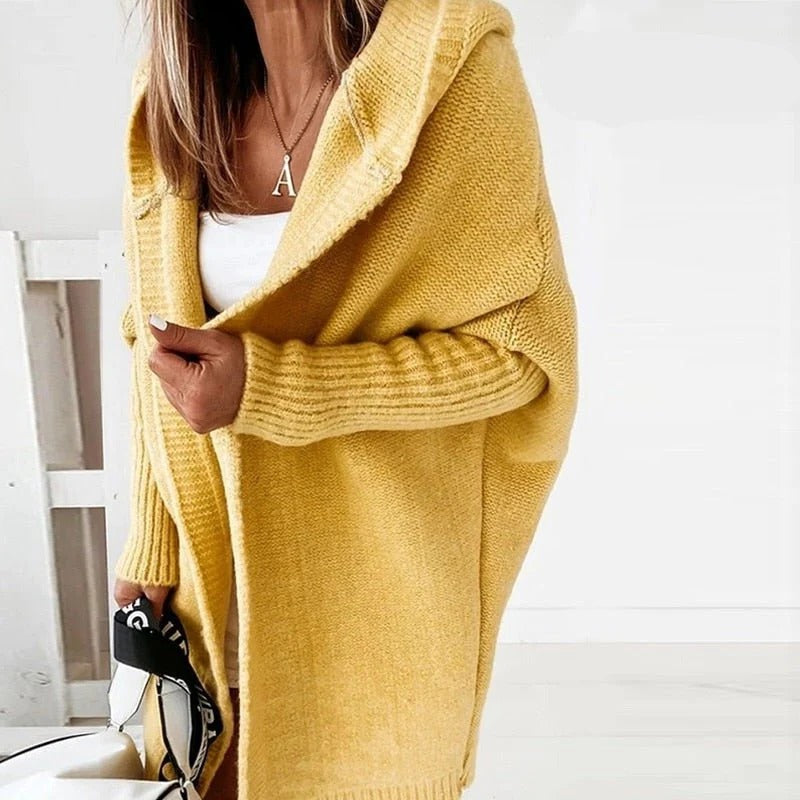 Women's Hooded Knit Sweater Cardigan