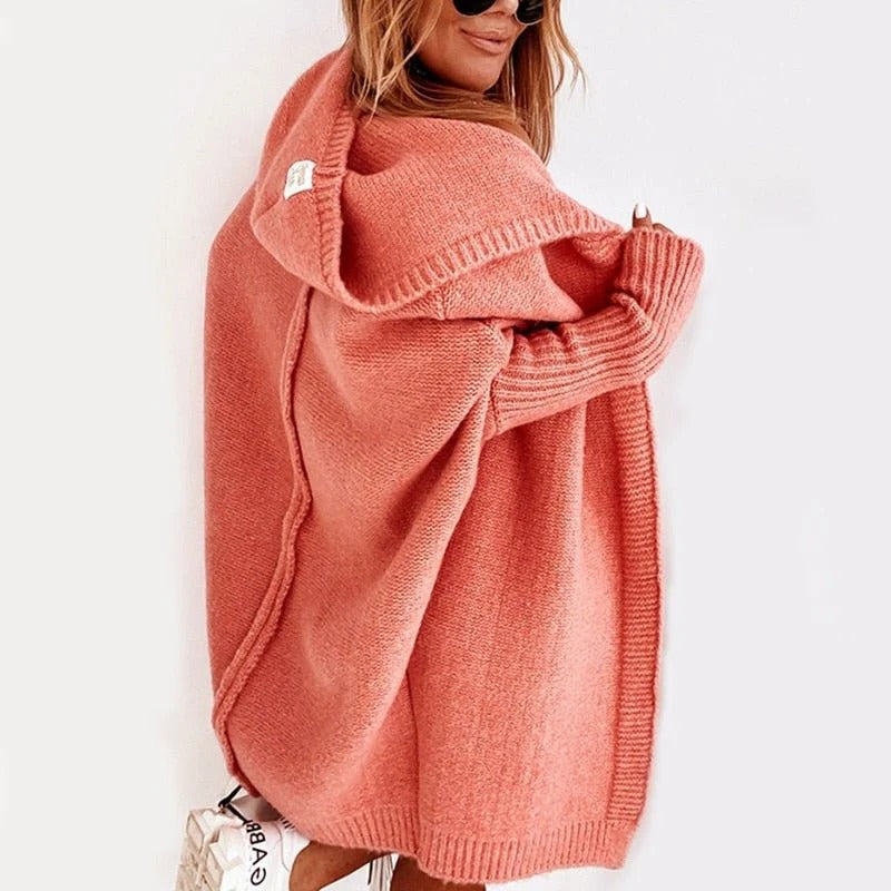 Women's Hooded Knit Sweater Cardigan