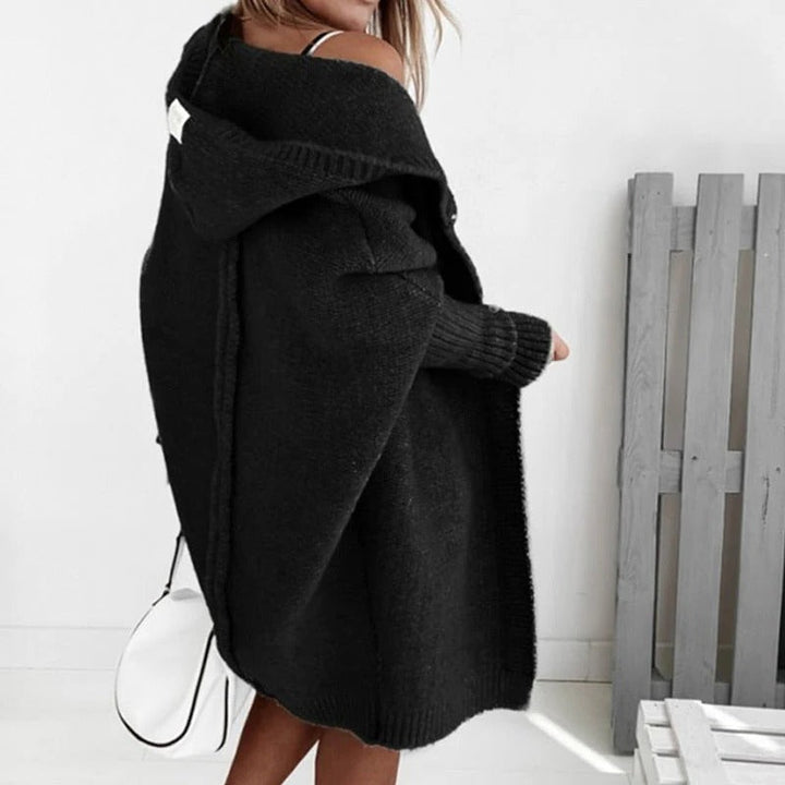 Women's Hooded Knit Sweater Cardigan