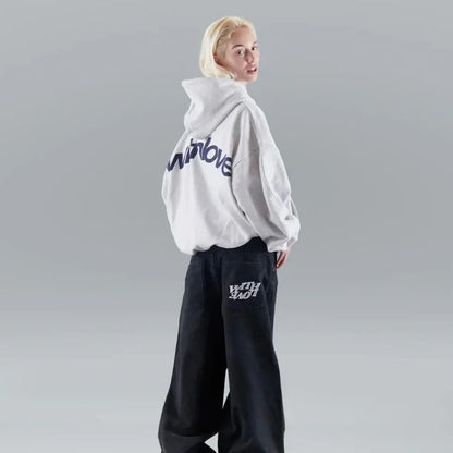 Men's Oversized Hoodie with Bold Front Print and Relaxed Fit