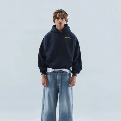 Men's Oversized Hoodie with Bold Front Print and Relaxed Fit