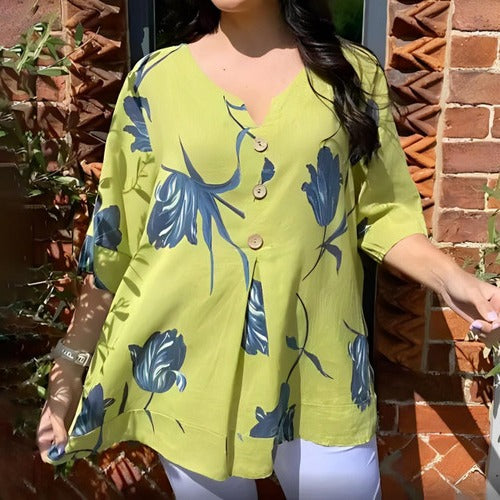 Women's Floral V-Neck Casual Blouse