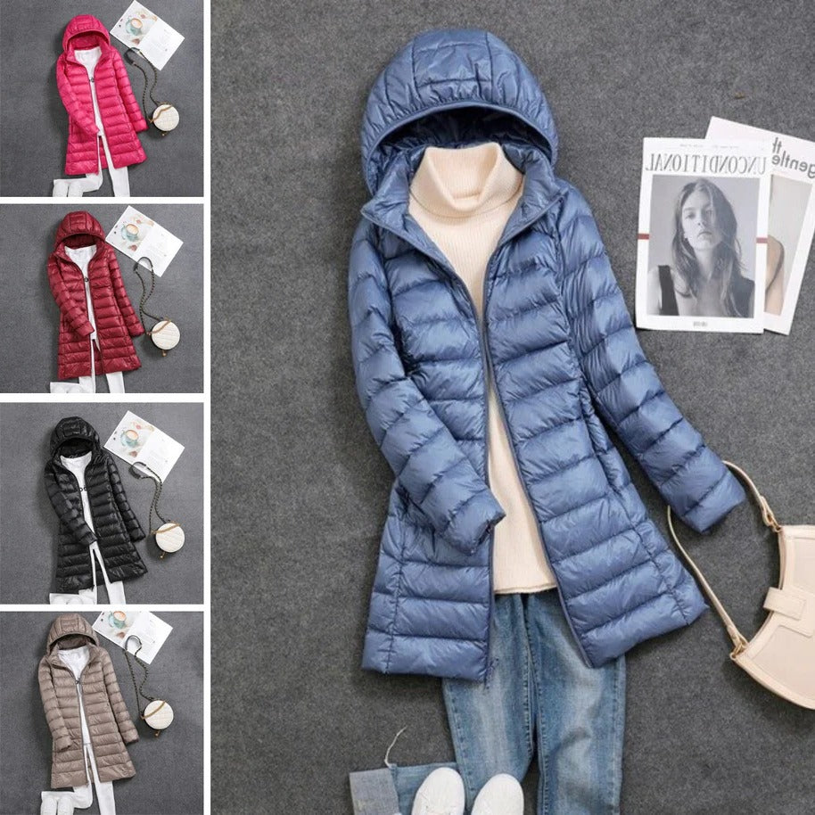 Women's Lightweight Long Puffer Jacket