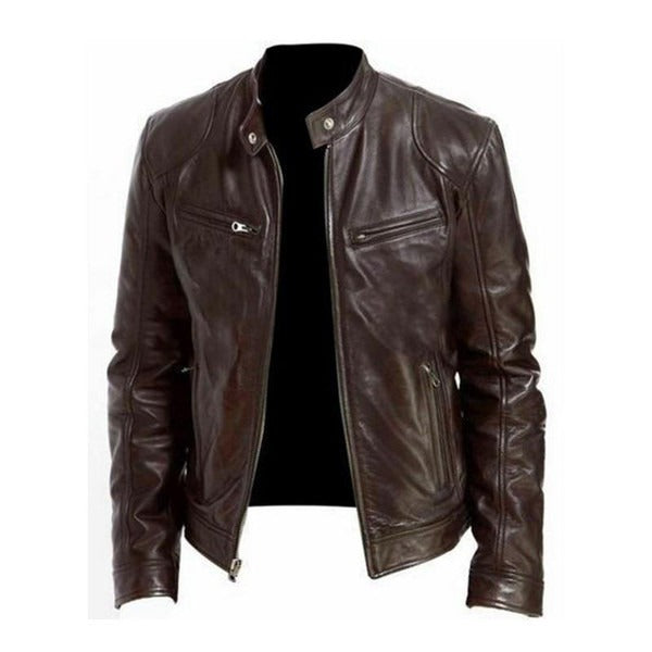 Men's Biker Style Collar Jacket