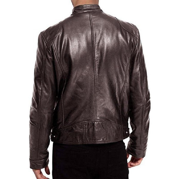 Men's Biker Style Collar Jacket
