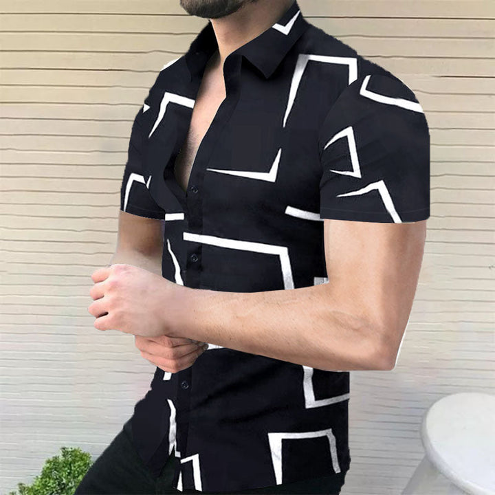 John | Men's Abstract Printed Short Sleeve Shirt