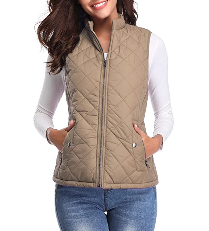 Women's Lightly Padded Zipper Vest