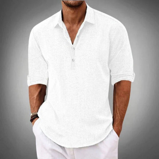 Men's Casual Linen Polo Shirt