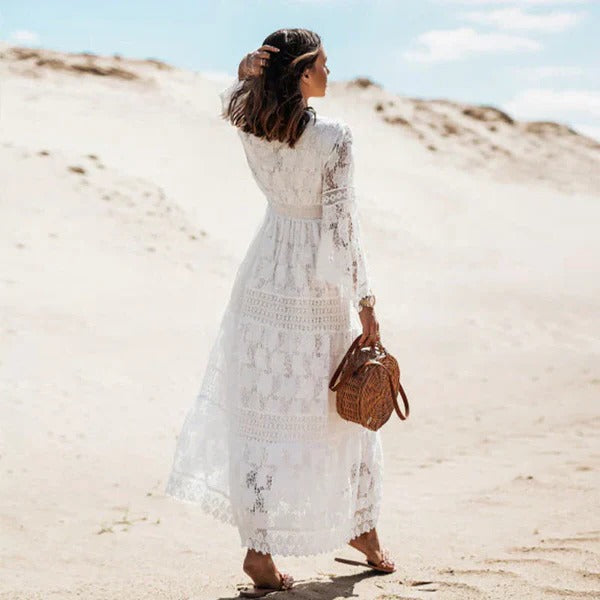 Women's Bohemian Long-Sleeve Maxi Dress
