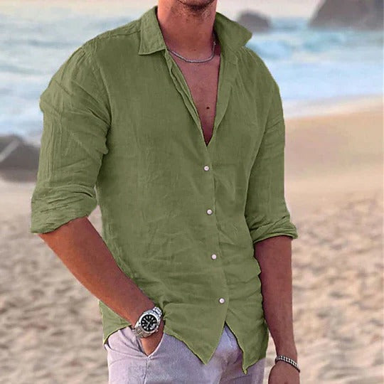 Men's Cotton Linen Blend Casual Shirt
