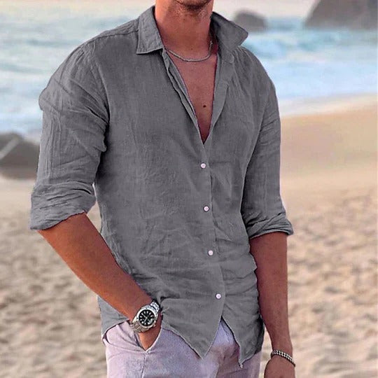 Men's Cotton Linen Blend Casual Shirt
