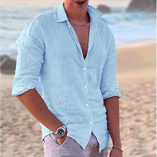 Men's Cotton Linen Blend Casual Shirt
