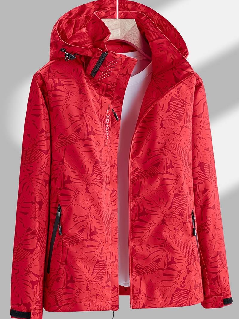 Men's Waterproof Windproof Hooded Jacket for All-Weather Protection