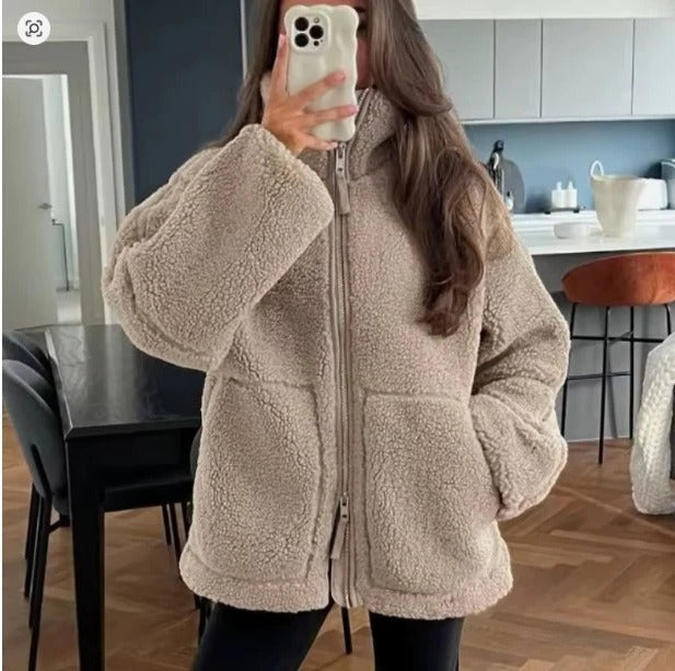Women's Cozy Lambswool Fleece Jacket