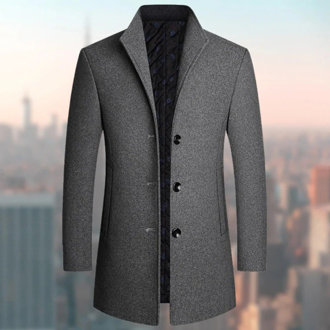 Men's Classic Single-Breasted Overcoat