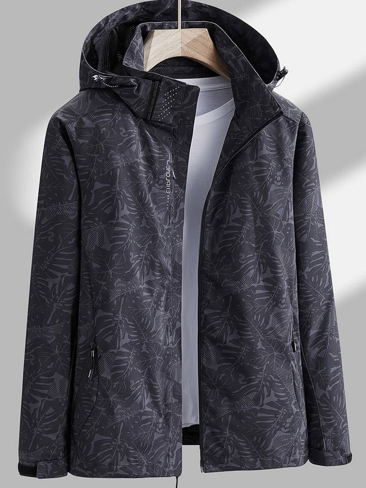 Men's Waterproof Windproof Hooded Jacket for All-Weather Protection