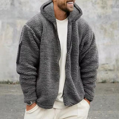 Gefütterte Winterjacke mit Kapuze für Herren und Thermofutter