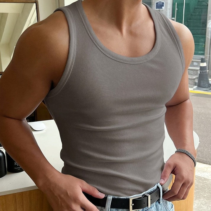 Men's Basic Ribbed Sleeveless Tank Top