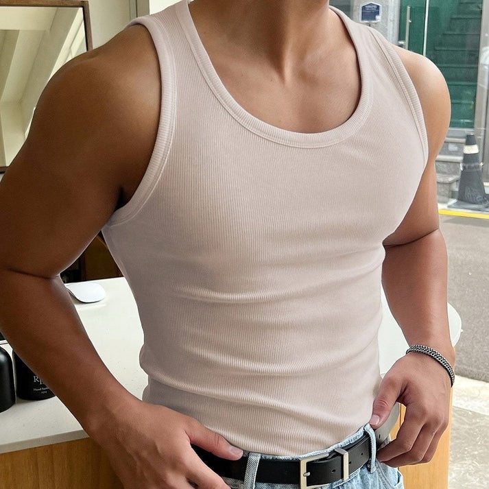 Men's Basic Ribbed Sleeveless Tank Top