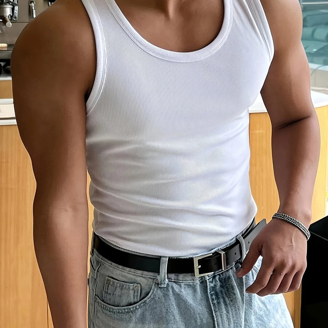 Men's Basic Ribbed Sleeveless Tank Top