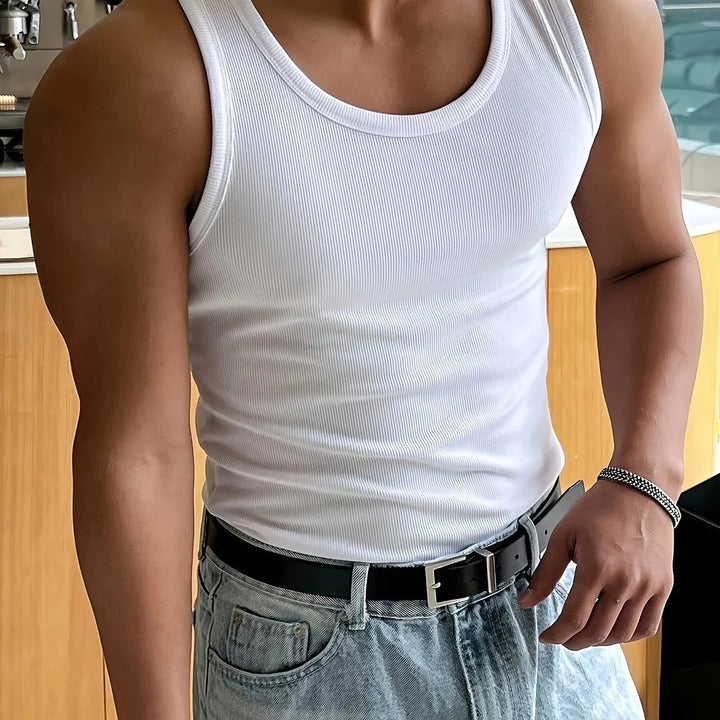 Men's Basic Ribbed Sleeveless Tank Top