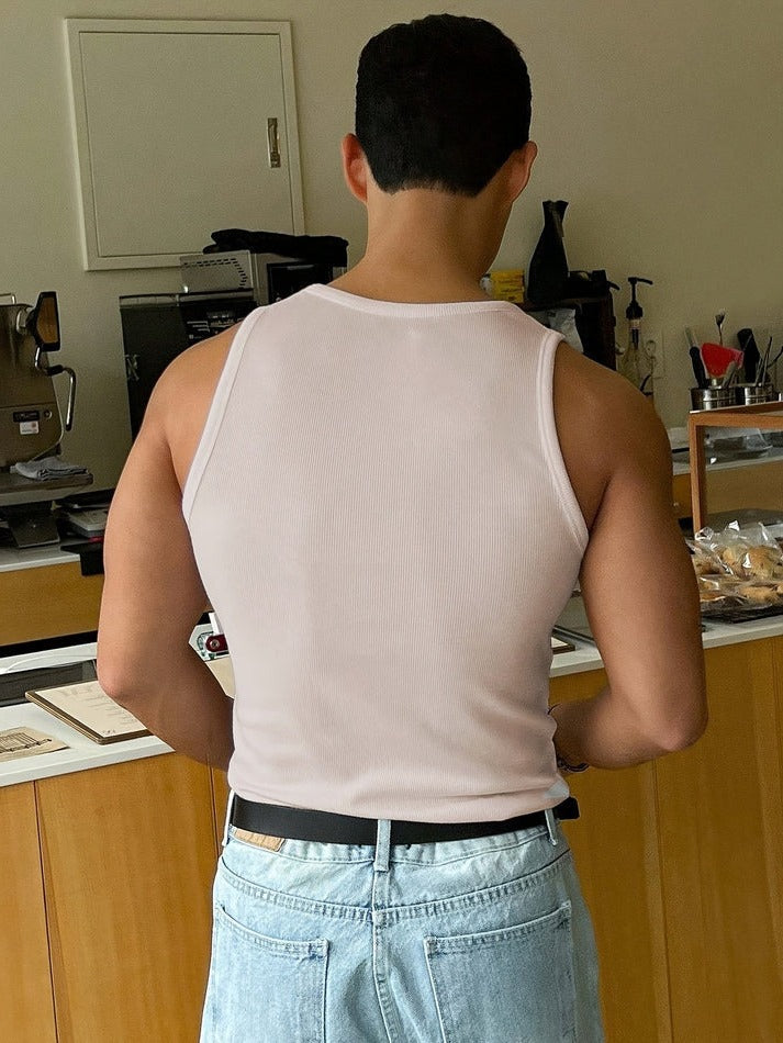 Men's Basic Ribbed Sleeveless Tank Top