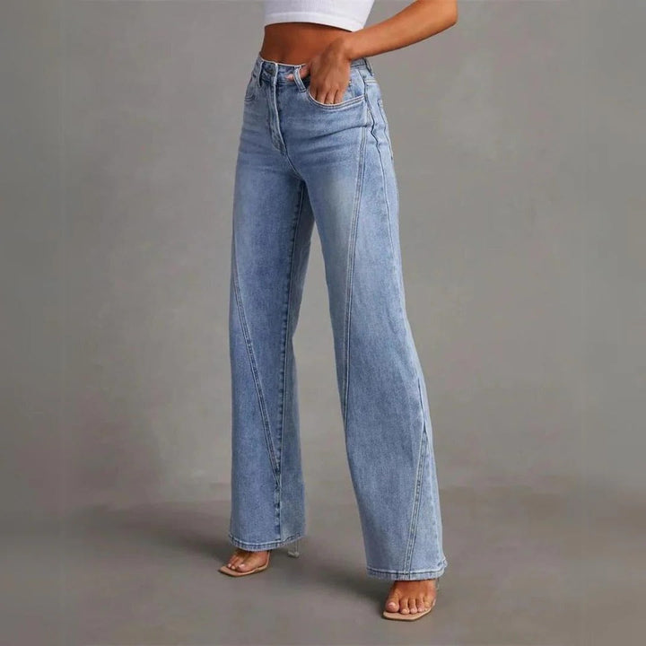Women's High Waist Straight Leg Denim Pants