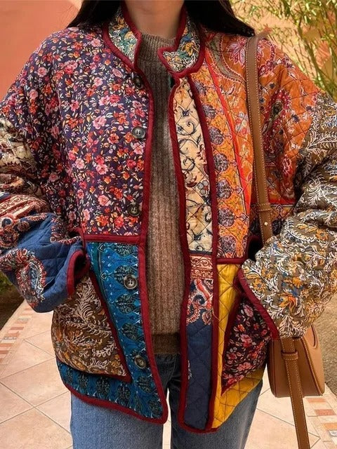 Women's Vintage Floral Print Outerwear