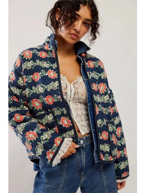Women's Vintage Floral Print Outerwear