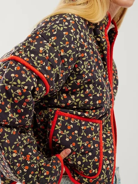 Women's Vintage Floral Print Outerwear