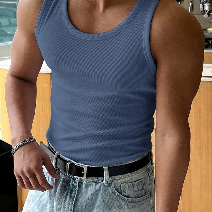 Men's Basic Ribbed Sleeveless Tank Top