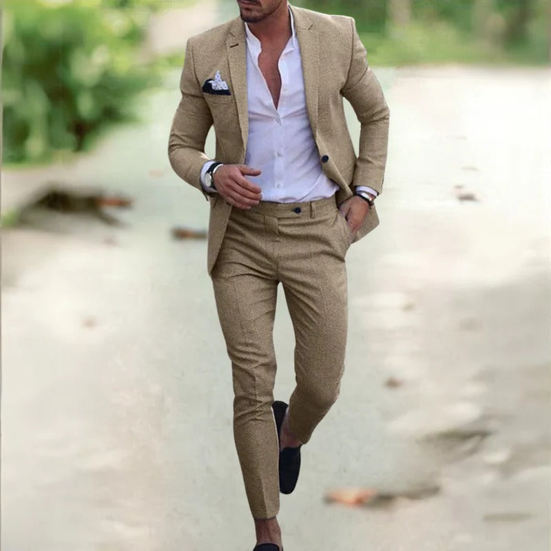 Men's Tailored Two-Piece Suit for Formal Occasions