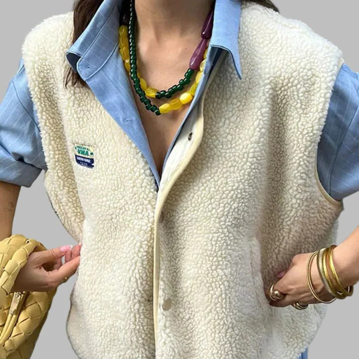 Women's Lambswool Button-Up Vest