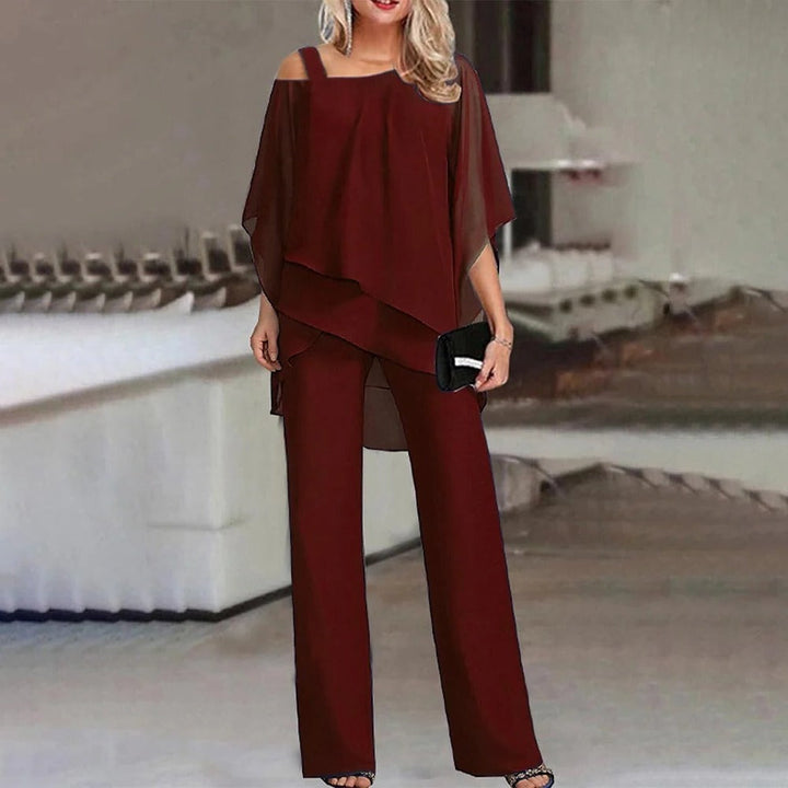 Women's Cold Shoulder Two-Piece Jumpsuit