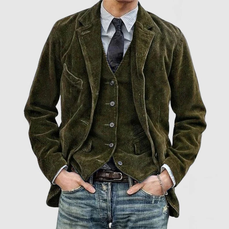 Men's Stylish Blazer and Vest Ensemble