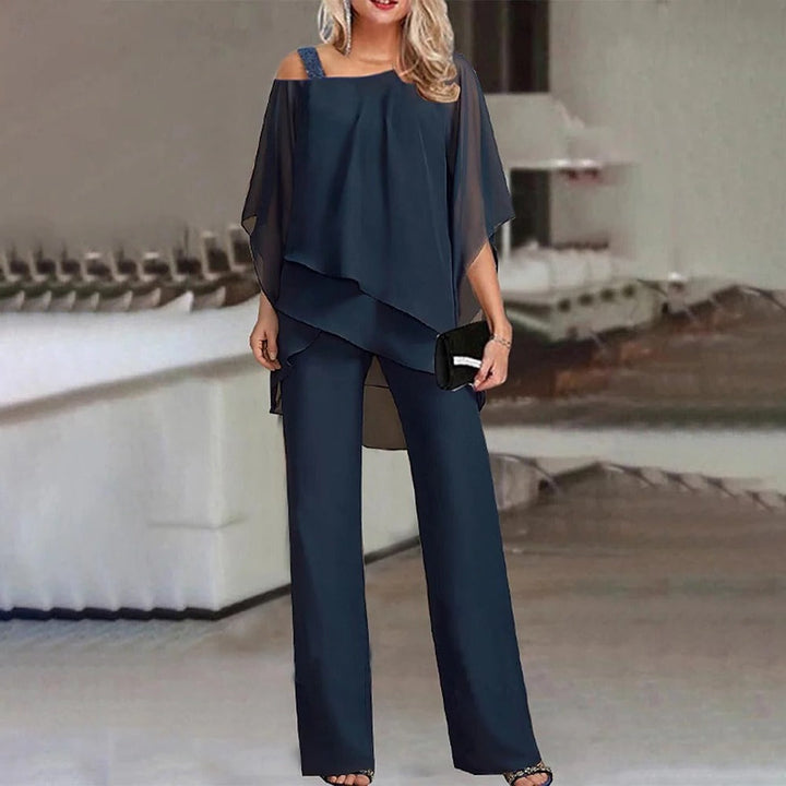 Women's Cold Shoulder Two-Piece Jumpsuit