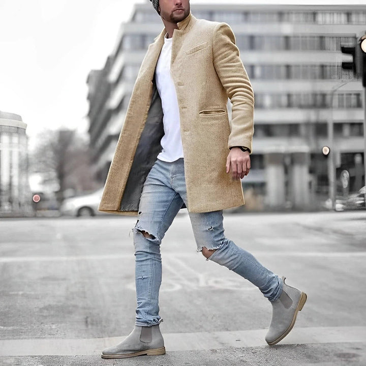 Men's Tailored Slim Fit Wool Overcoat
