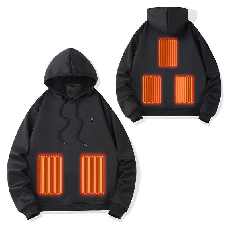 Men's Electric Heated Hoodie with Fleece Lining for Winter Warmth