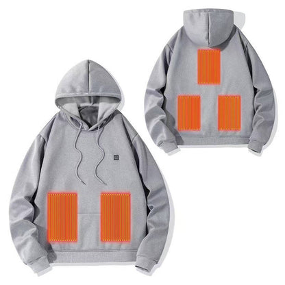 Sudadera con capucha eléctrica calefactable para hombre, con forro de polar para el calor invernal