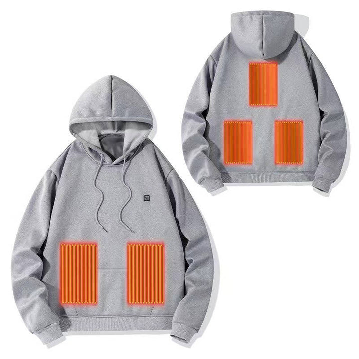 Men's Electric Heated Hoodie with Fleece Lining for Winter Warmth