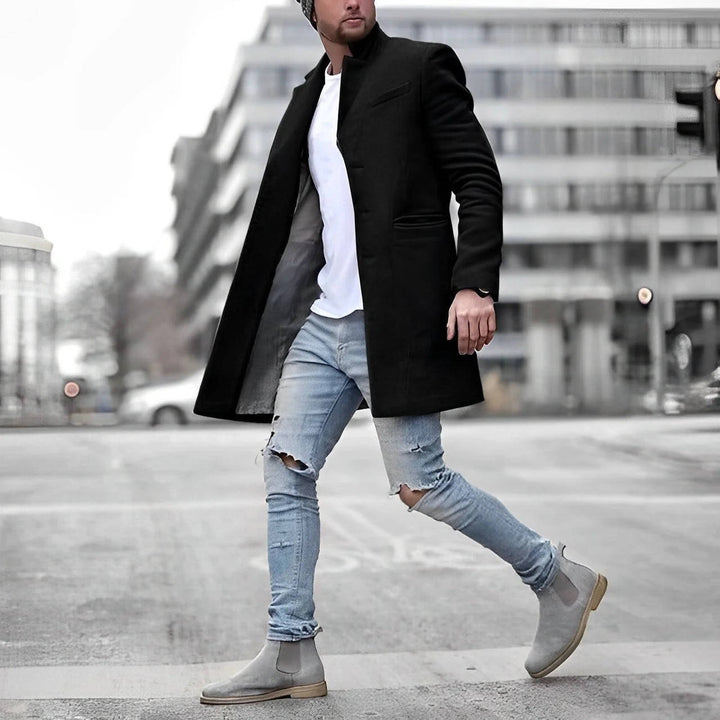 Men's Tailored Slim Fit Wool Overcoat