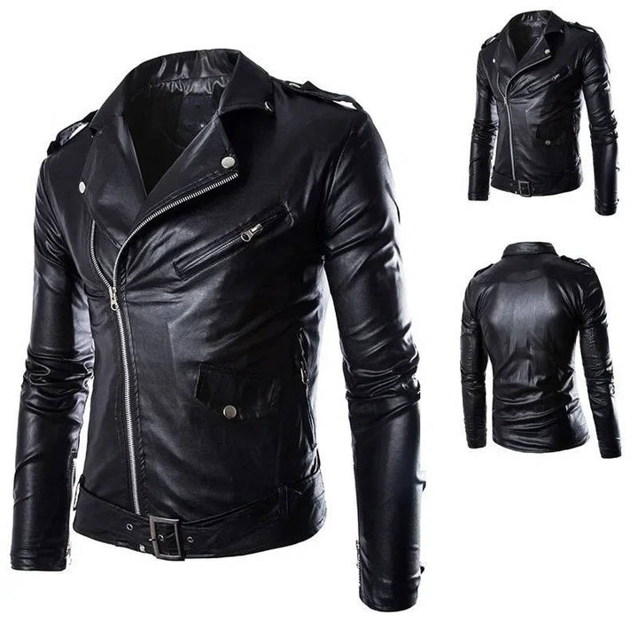 Men's Classic Leather Biker Jacket