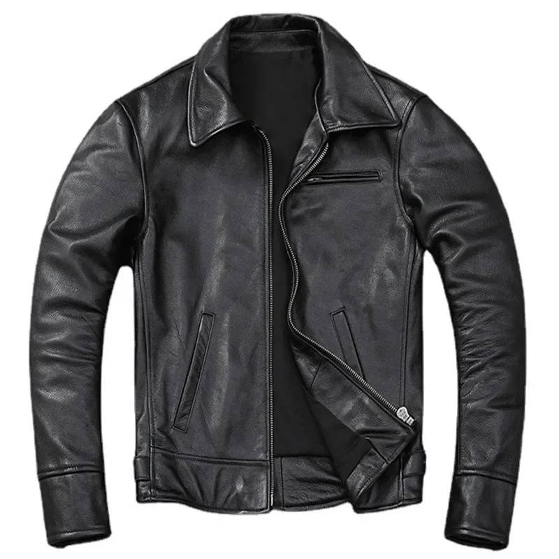 Men's Distressed Leather Motorcycle Jacket